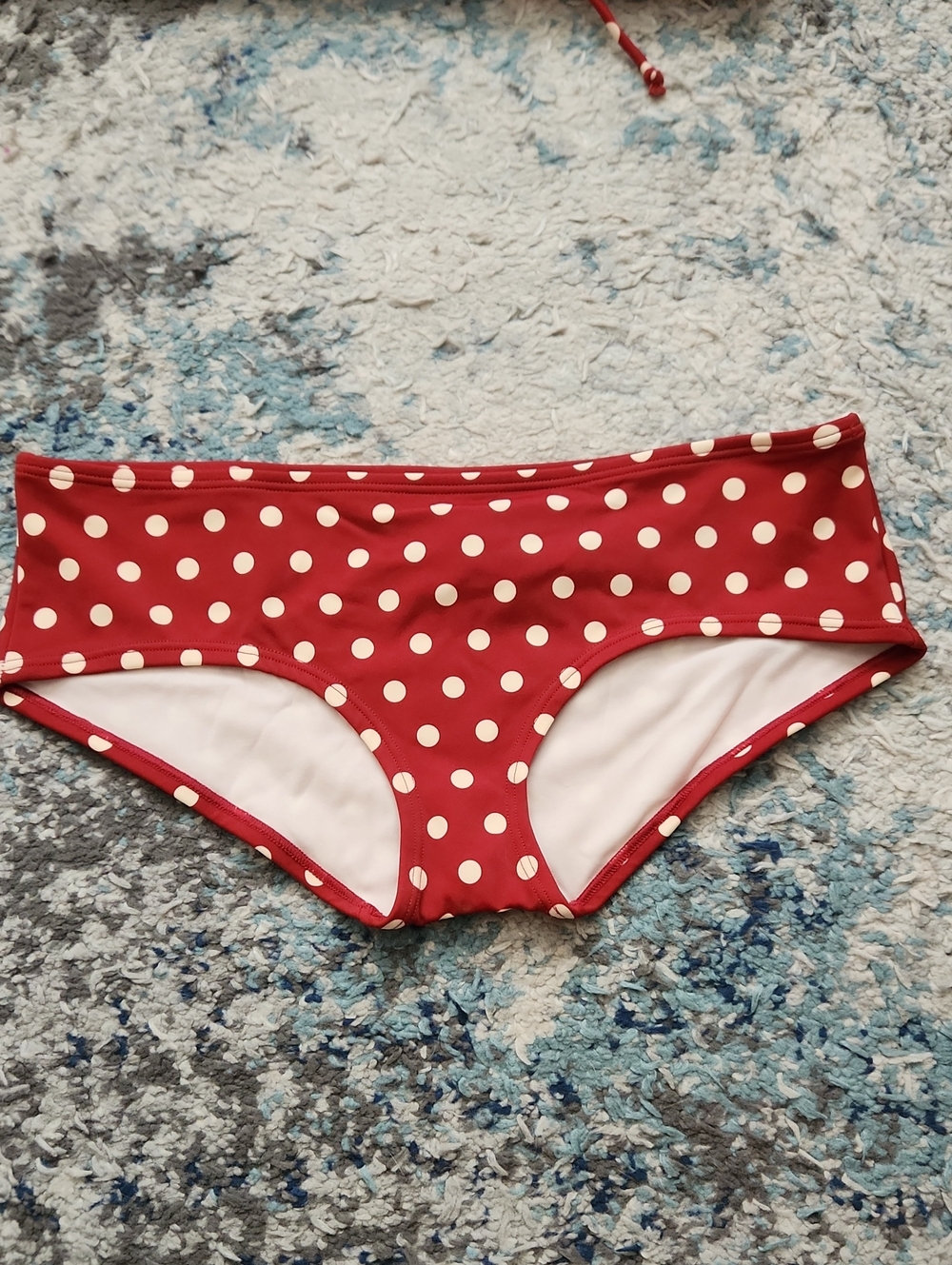 NWT Adore Me Red and White Polka Dot Bikini Bottoms